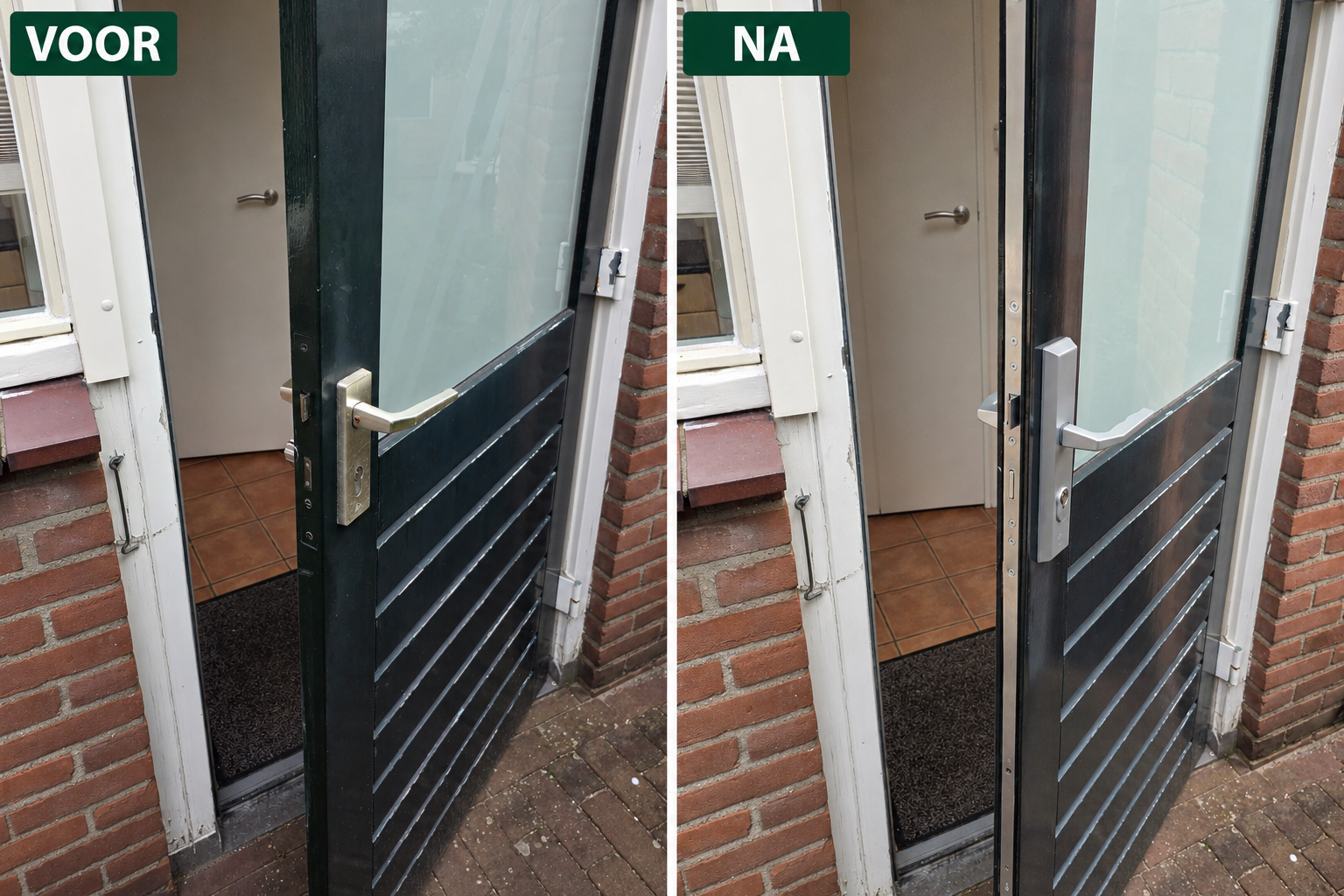 Voor en na: oud insteekslot vervangen door een meerpuntssluiting
